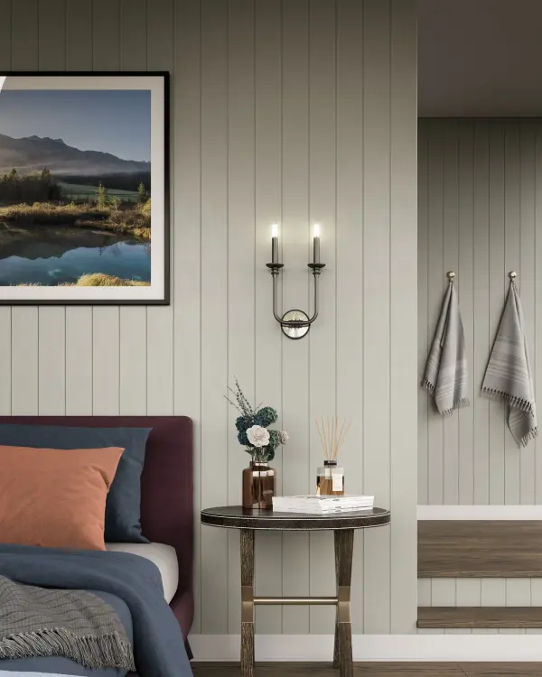 The Peabody vanity light blends timeless candelabra styling with modern mixed metal accents. Vintage Brass finish paired with mirrored elements creates sophisticated visual interest perfect for bathrooms and entryways. - alternate view