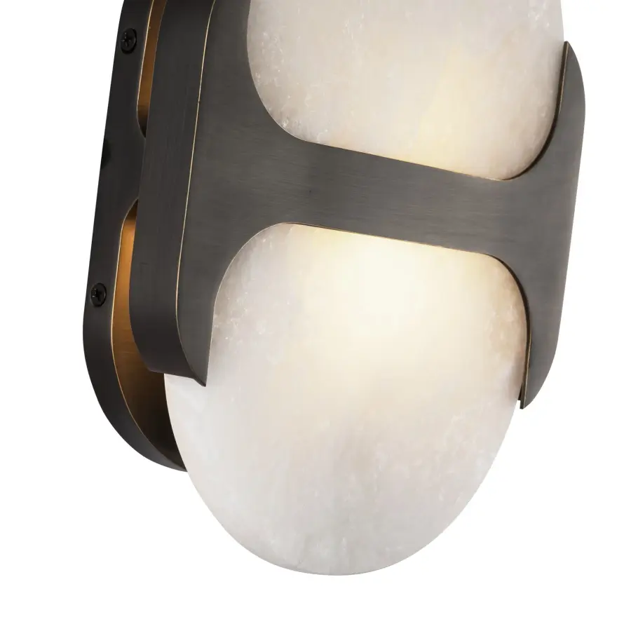 Odin 9-Inch Wall/Vanity Light in Urban Bronze with Alabaster - Image 11