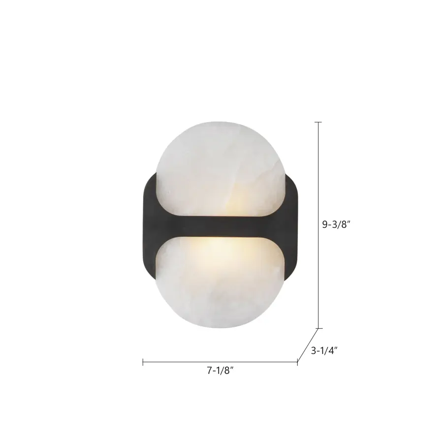 Odin 9-Inch Wall/Vanity Light in Urban Bronze with Alabaster - Image 13