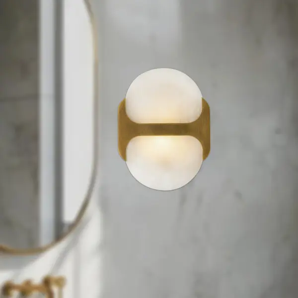 Odin 9-Inch Wall/Vanity Light in Urban Bronze with Alabaster - Image 3