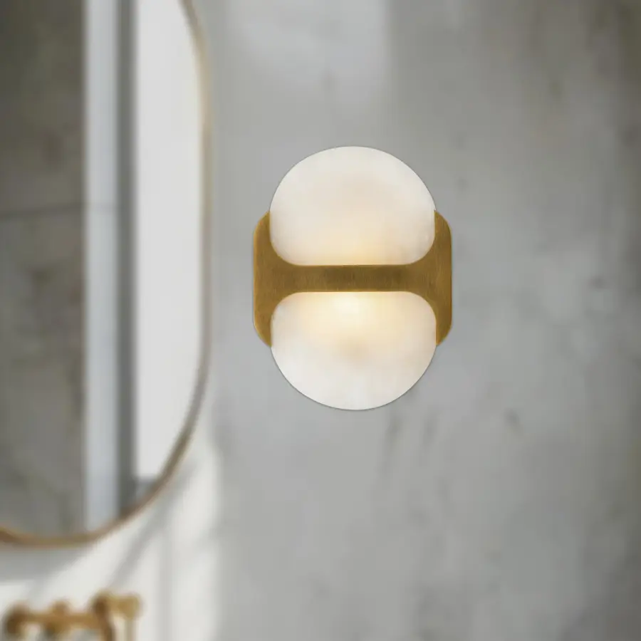 Odin 9-Inch Wall/Vanity Light in Urban Bronze with Alabaster - Image 3