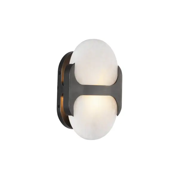 Odin 9-Inch Wall/Vanity Light in Urban Bronze with Alabaster - Image 9
