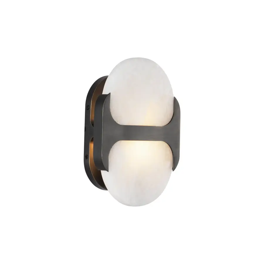 Odin 9-Inch Wall/Vanity Light in Urban Bronze with Alabaster - Image 9