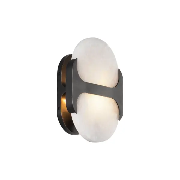 Odin 9-Inch Wall/Vanity Light in Urban Bronze with Alabaster - Image 10
