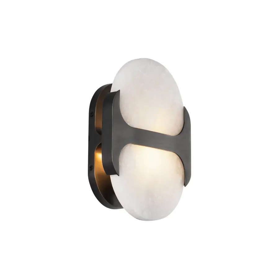 Odin 9-Inch Wall/Vanity Light in Urban Bronze with Alabaster - Image 10