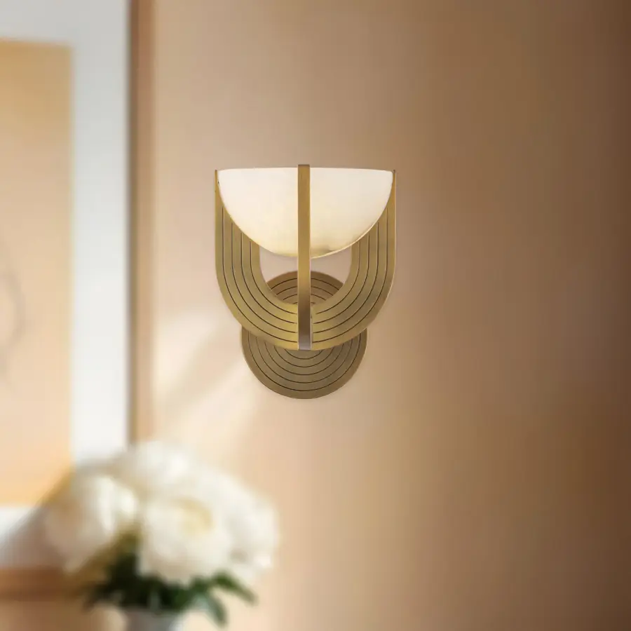 Colette 6-Light Wall/Vanity Light in Urban Bronze with Alabaster - Image 3