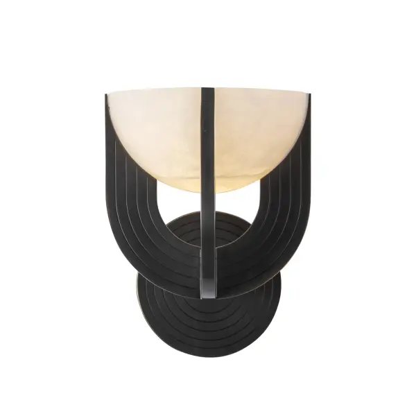 Colette 6-Light Wall/Vanity Light in Urban Bronze with Alabaster - Image 6