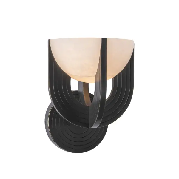 Colette 6-Light Wall/Vanity Light in Urban Bronze with Alabaster - Image 7