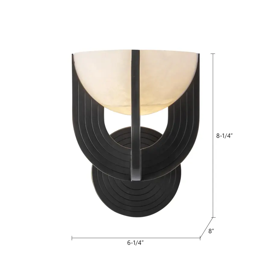 Colette 6-Light Wall/Vanity Light in Urban Bronze with Alabaster - Image 9