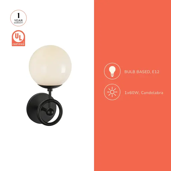 Fiore 6-Inch Wall/Vanity Light in Matte Black - Image 22