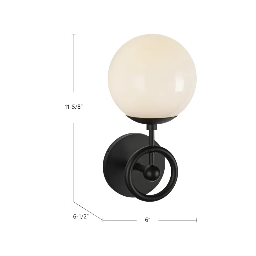 Fiore 6-Inch Wall/Vanity Light in Matte Black - Image 24
