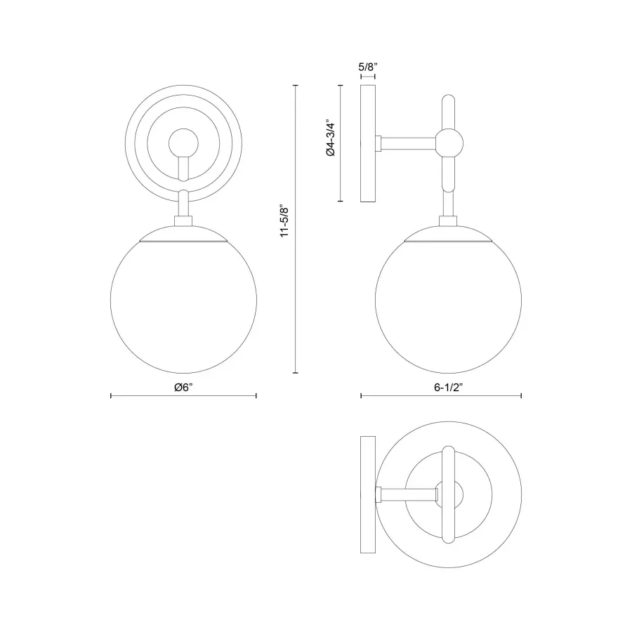 Fiore 6-Inch Wall/Vanity Light in Matte Black - Image 25
