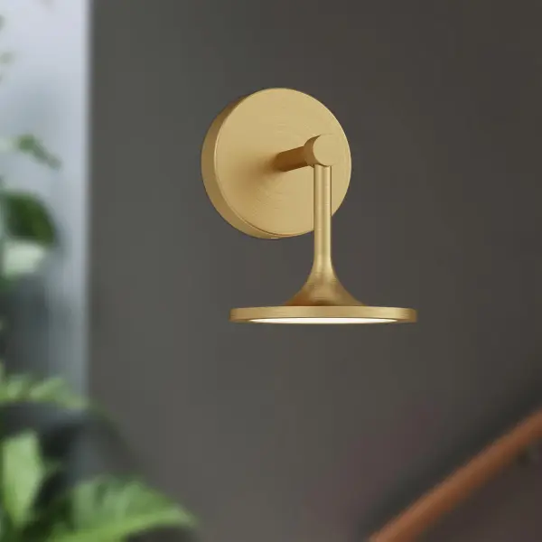 The Issa combines mid-century pottery aesthetics with modern LED efficiency. Its simple curves and sloping ceramic details create an elegant focal point perfect for bathrooms and hallways. Integrated 3000K LED provides warm, dimmable lighting. - alternate view