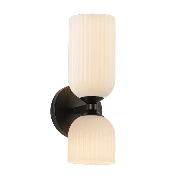 Nelly 12-Inch Wall/Vanity Light in Brushed Gold with Clear Ribbed Glass - Image 10