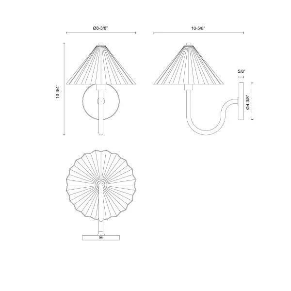 Serena 8-Inch Wall/Vanity Light in Aged Gold - Image 12