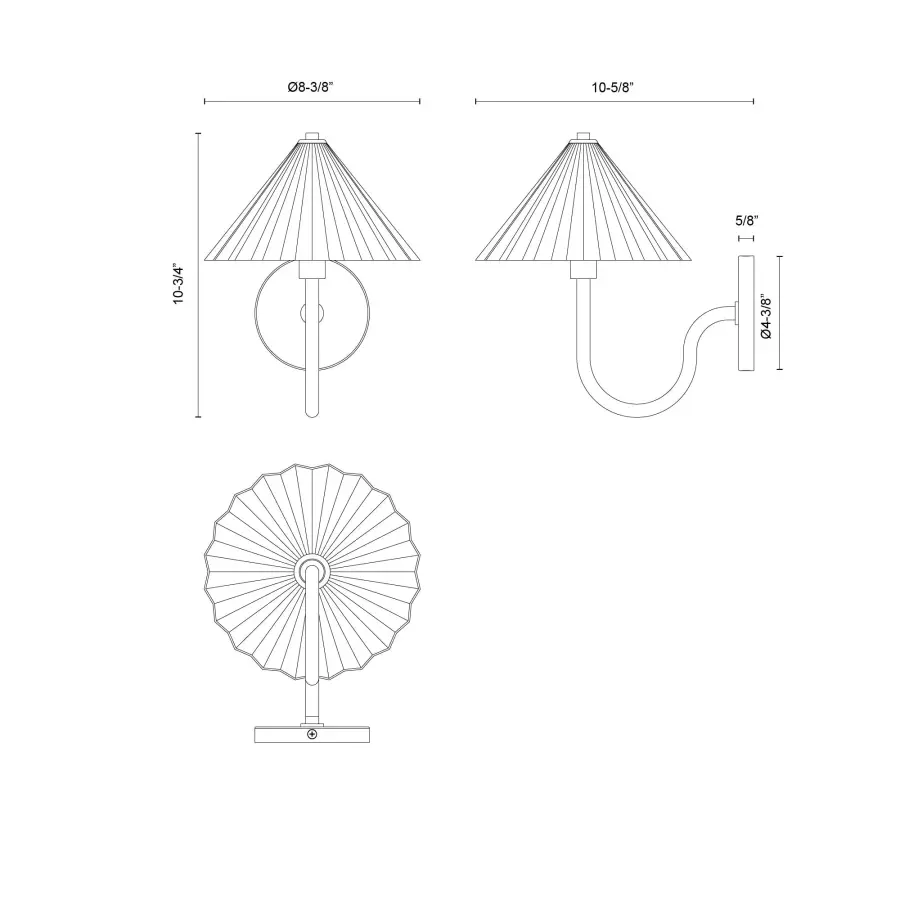 Serena 8-Inch Wall/Vanity Light in Aged Gold - Image 12