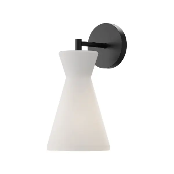 Betty 6-Light Wall/Vanity Light in Matte Black with Opal Glass - Image 1