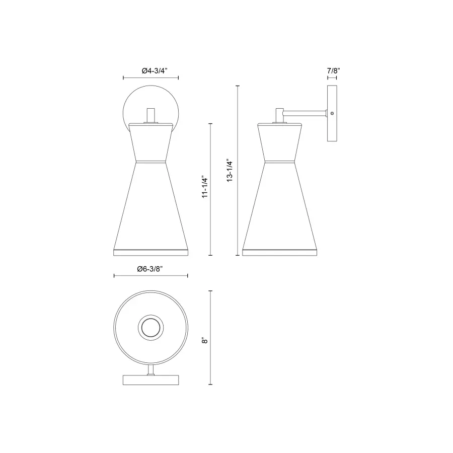Betty 6-Light Wall/Vanity Light in Matte Black with Opal Glass - Image 5