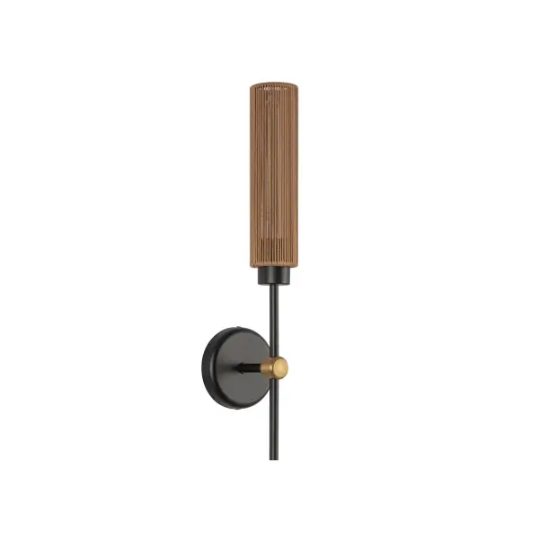 Colby 20-Inch Wall/Vanity Light in Matte Black with Tan Jute - Image 3