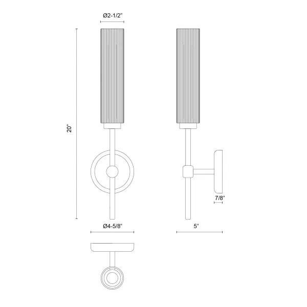 Colby 20-Inch Wall/Vanity Light in Matte Black with Tan Jute - Image 6