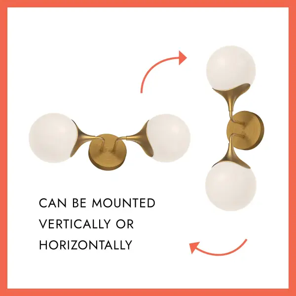Nouveau 19-Inch Wall/Vanity Light in Aged Gold - Image 5