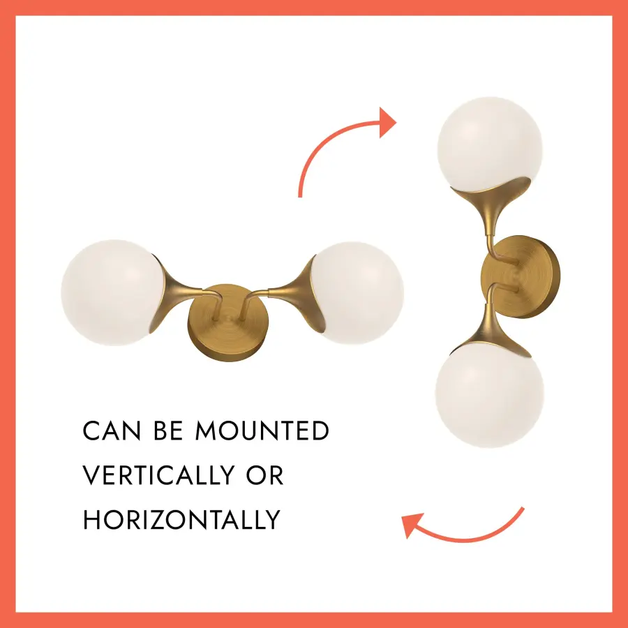 Nouveau 19-Inch Wall/Vanity Light in Aged Gold - Image 5