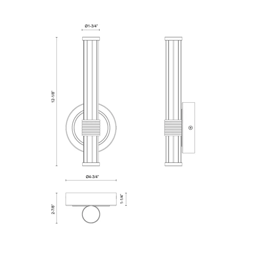 Elsie 12-Inch Wall/Vanity Light in Brushed Gold - Image 11