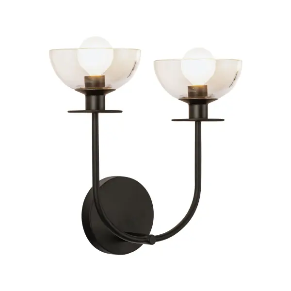 Elegant Vanity Light with Sinuous Metal Design and Clear Glass Domes - Image 2