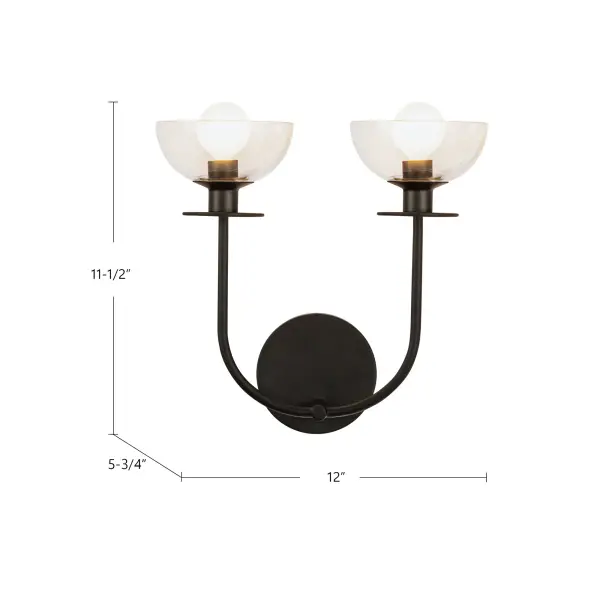 Elegant Vanity Light with Sinuous Metal Design and Clear Glass Domes - Image 11