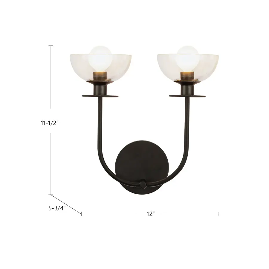 Elegant Vanity Light with Sinuous Metal Design and Clear Glass Domes - Image 11