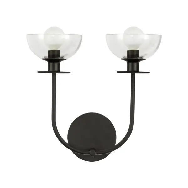 Elegant Vanity Light with Sinuous Metal Design and Clear Glass Domes - Image 3