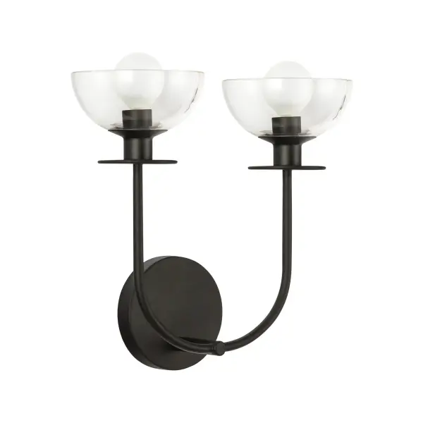 Elegant Vanity Light with Sinuous Metal Design and Clear Glass Domes - Image 4