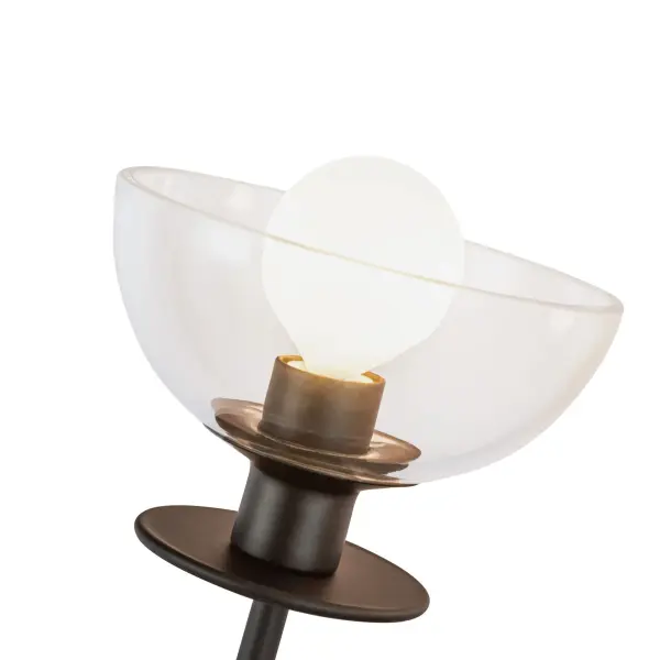 Elegant Vanity Light with Sinuous Metal Design and Clear Glass Domes - Image 5