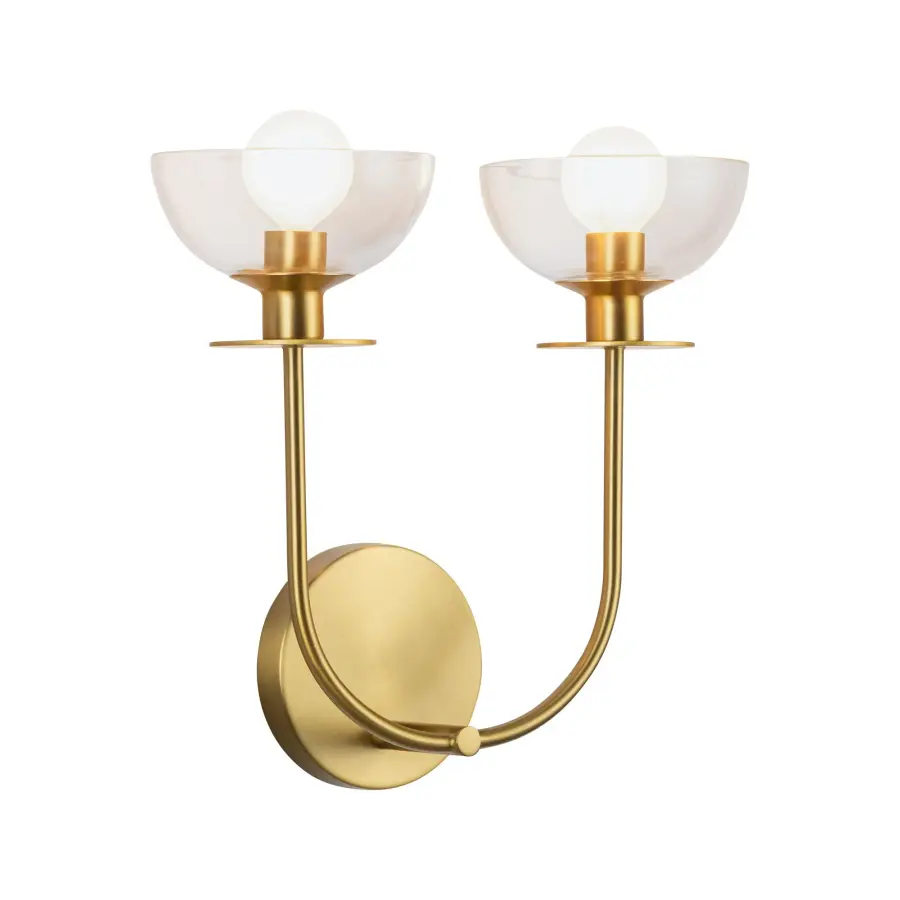 Elegant Vanity Light with Sinuous Metal Design and Clear Glass Domes - Image 7