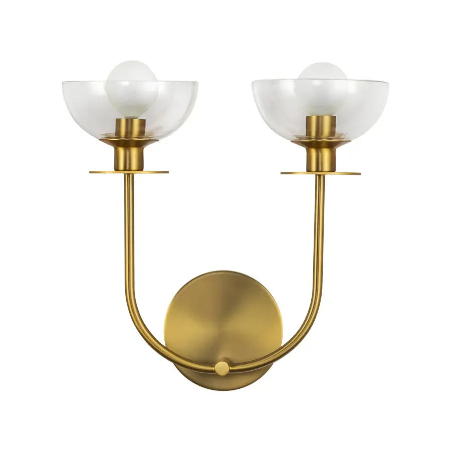 Elegant Vanity Light with Sinuous Metal Design and Clear Glass Domes - Image 8