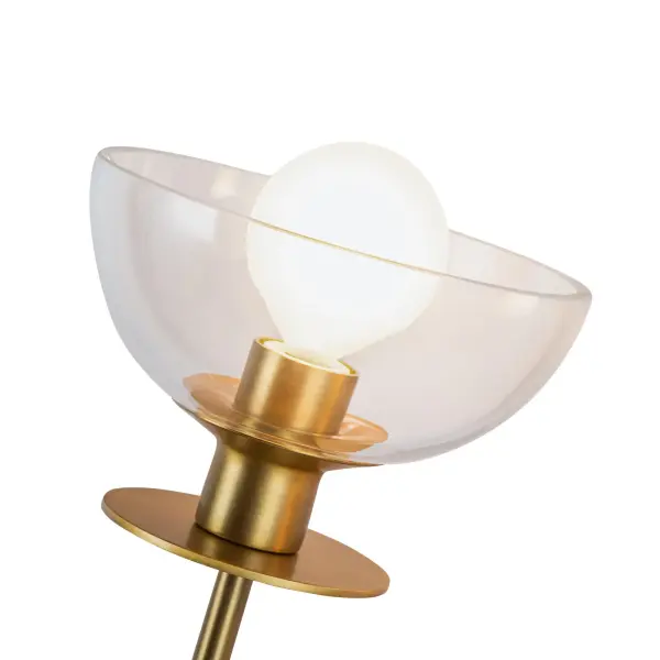Elegant Vanity Light with Sinuous Metal Design and Clear Glass Domes - Image 10