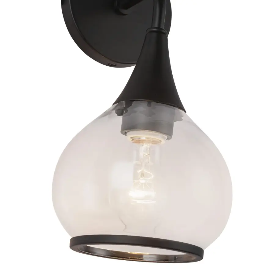Hazel 6-Inch Wall/Vanity Light in Matte Black with Clear Glass - Image 12