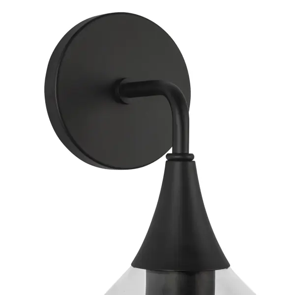 Hazel 6-Inch Wall/Vanity Light in Matte Black with Clear Glass - Image 13