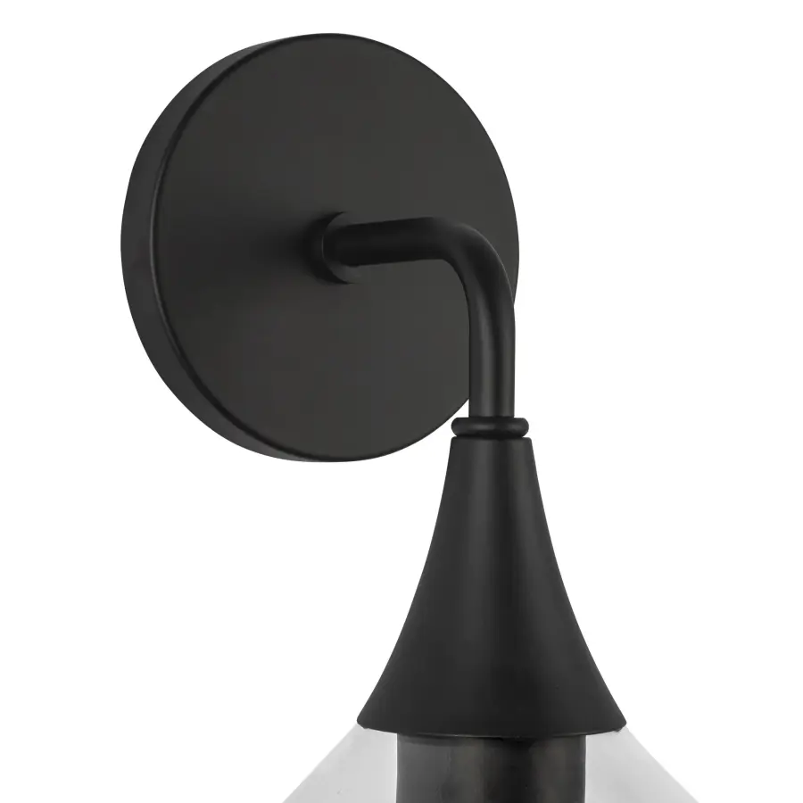 Hazel 6-Inch Wall/Vanity Light in Matte Black with Clear Glass - Image 13