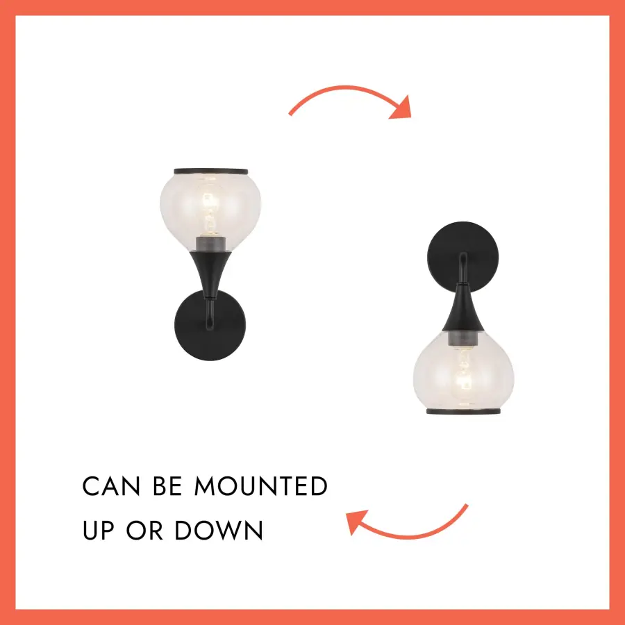 Hazel 6-Inch Wall/Vanity Light in Matte Black with Clear Glass - Image 15