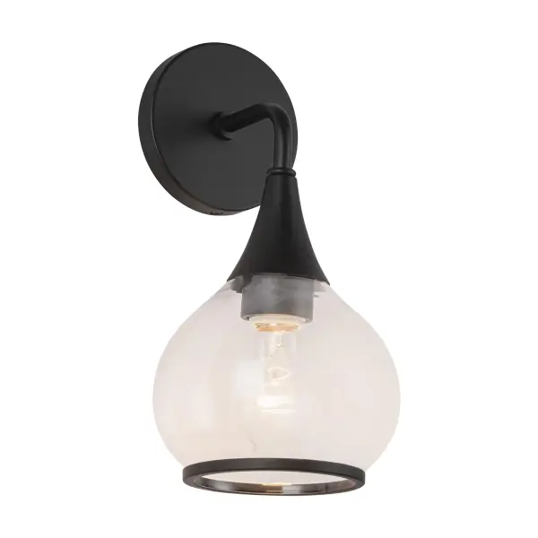 Hazel 6-Inch Wall/Vanity Light in Matte Black with Clear Glass - Image 10