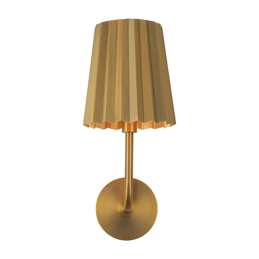 Plisse 7-Inch Wall Sconce in Aged Gold - Image 1