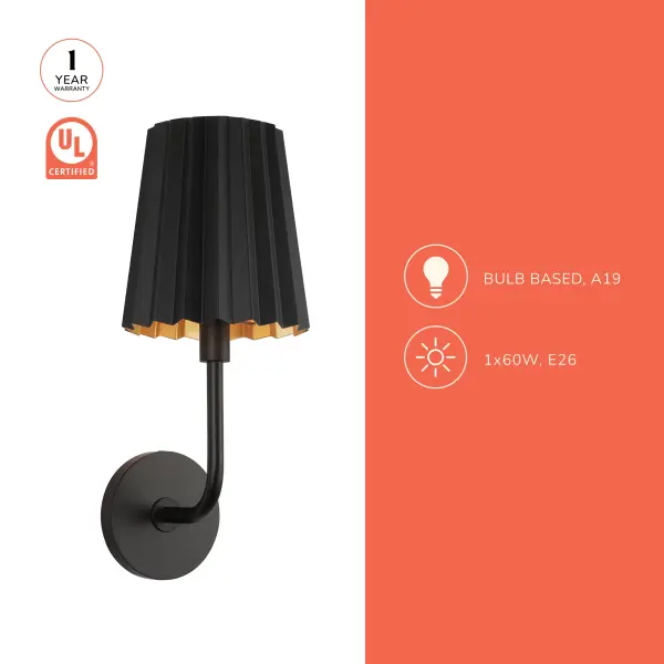 Plisse 7-Inch Wall Sconce in Aged Gold - Image 11