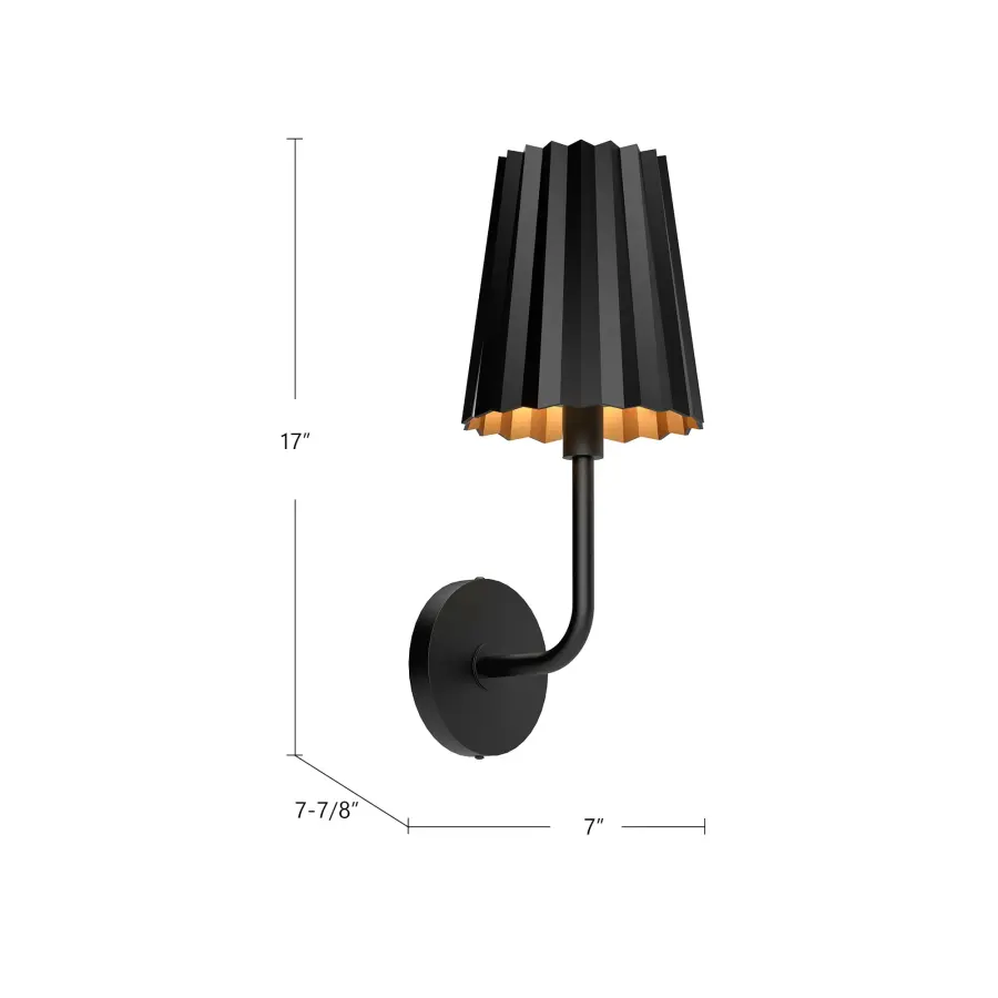 Plisse 7-Inch Wall Sconce in Aged Gold - Image 13