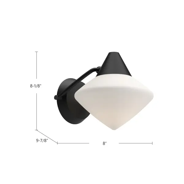 Nora 8-Inch Wall/Vanity Light in Matte Black - Image 6