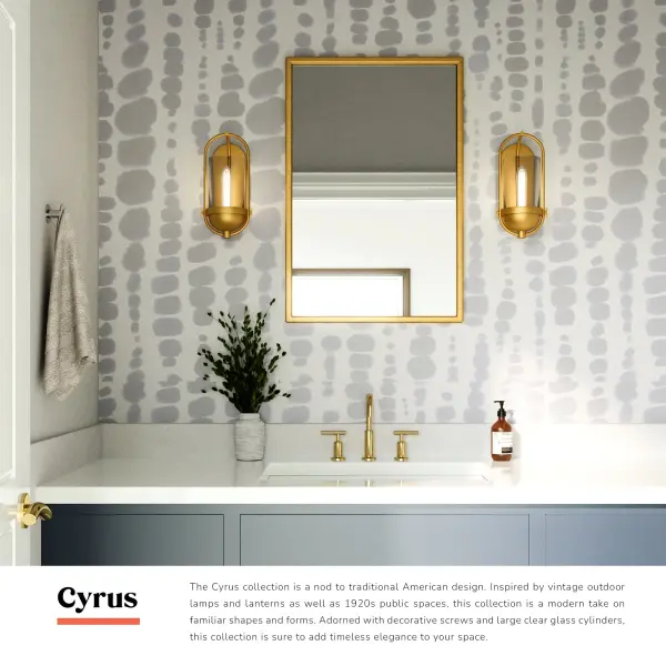 Cyrus 7-Inch Wall/Vanity Light in Aged Gold - Image 5