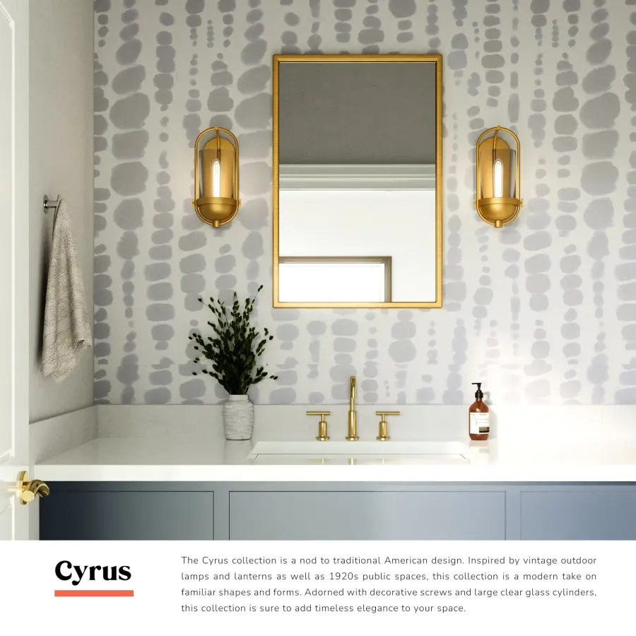 Cyrus 7-Inch Wall/Vanity Light in Aged Gold - Image 5