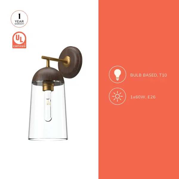 Emil 7-Inch Wall/Vanity Light in White Oak - Image 4