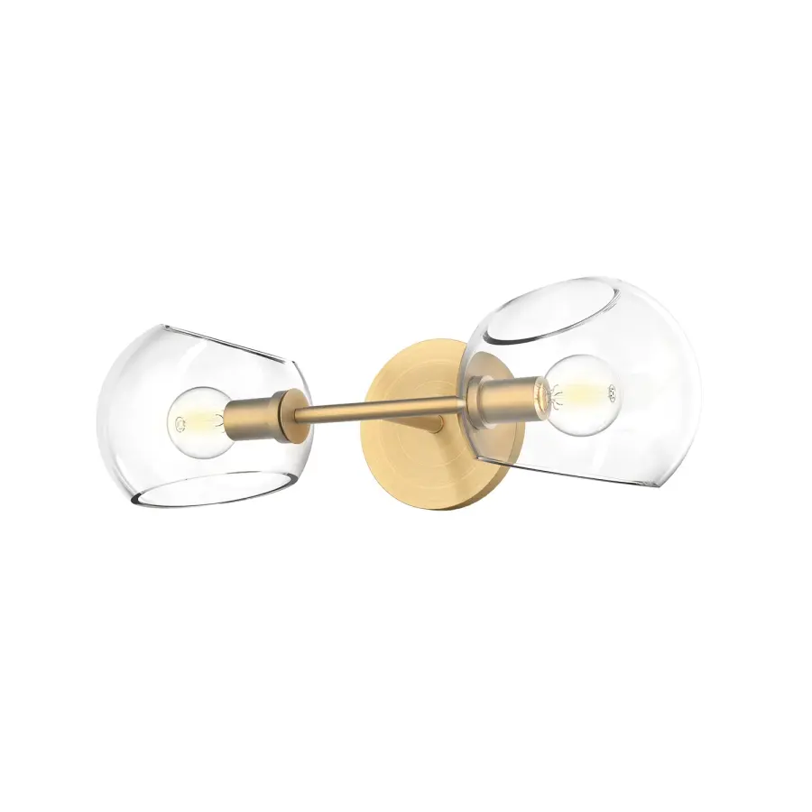 Willow 17-Inch Wall/Vanity Light in Brushed Gold with Clear Glass - Image 12