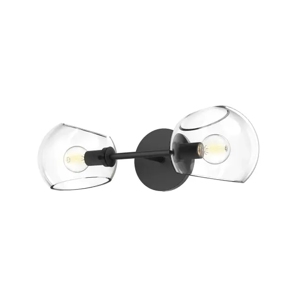Willow 17-Inch Wall/Vanity Light in Brushed Gold with Clear Glass - Image 6